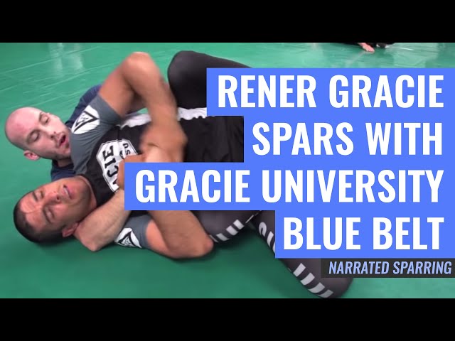 Rener Gracie Spars with Gracie University Blue Belt (Fully Narrated)
