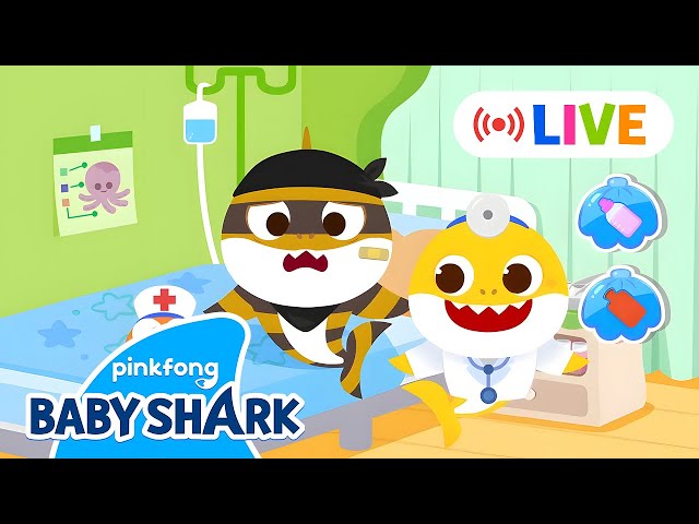 [LIVE🔴] OUCH! Come Visit Baby Shark Doctor When You're Sick | Kids' Stories | Baby Shark Official