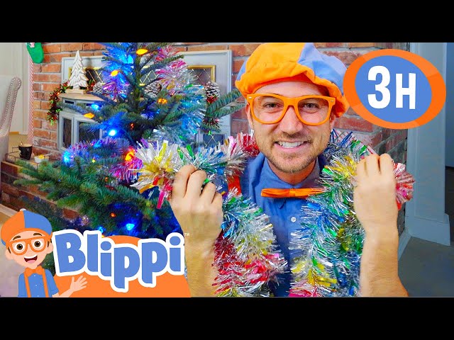 Blippi Decorates the Christmas Tree for the Holidays! | 3 HOURS OF BLIPPI CHRISTMAS VIDEOS!