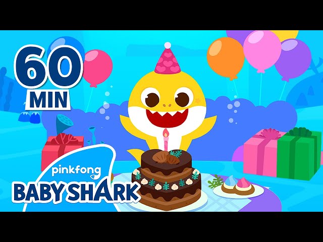 Baby Shark Happy Birthday Song in 1 hour | +Compilation | Kids Birthday Song | Baby Shark Official