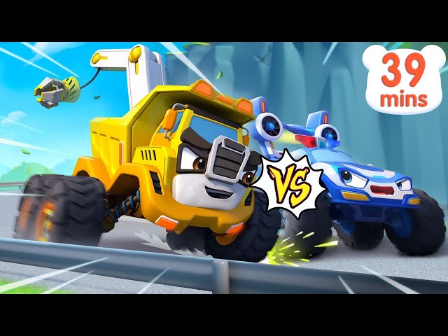 Police Car Vs Construction Truck | Who’s the Best Monster Car? | Kids Songs | BabyBus