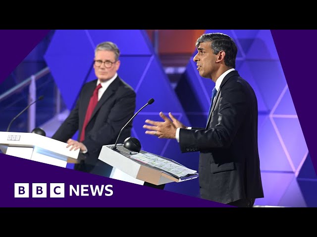 UK general election: Sunak and Starmer clash over borders, tax and gender in TV debate  | BBC News