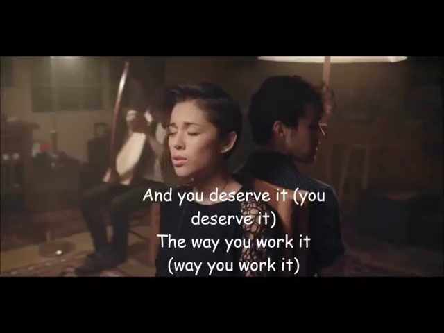 Earned It - The Weeknd(Kina Grannis & MAX & KHS Cover) lyrics on screen