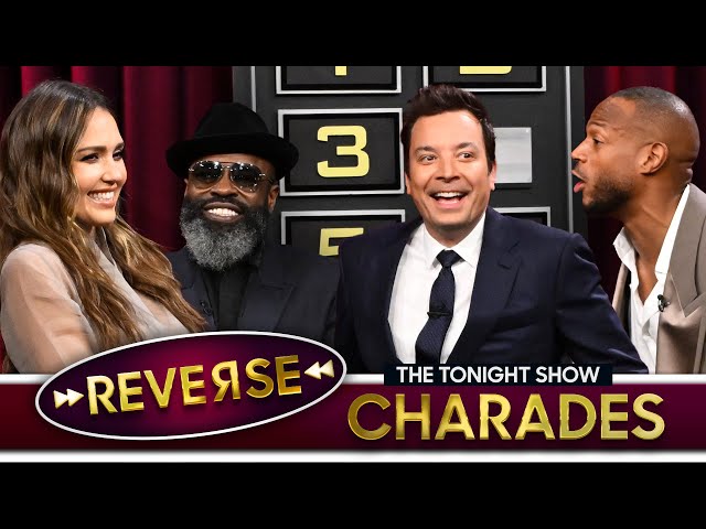 Reverse Charades with Jessica Alba and Marlon Wayans | The Tonight Show Starring Jimmy Fallon
