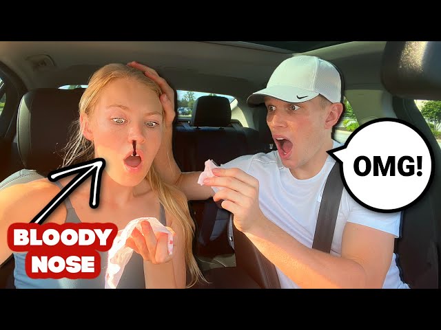 Getting A BLOODY NOSE After WORKING OUT Prank on Boyfriend! *FREAK OUT*