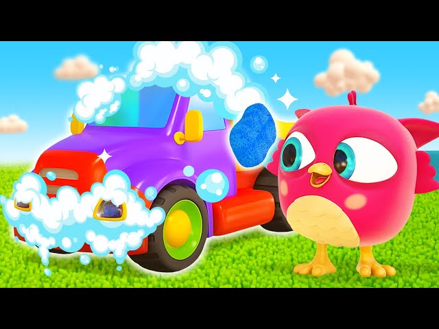 Hop Hop the Owl plays with toy cars and trucks at the beach. Full episodes. Baby cartoons for kids.
