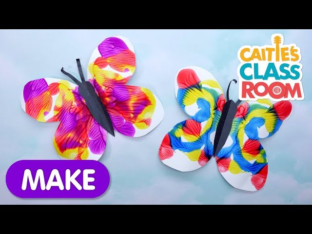 Symmetrical Butterfly Painting | Caitie's Classroom | Learning Videos For Kids