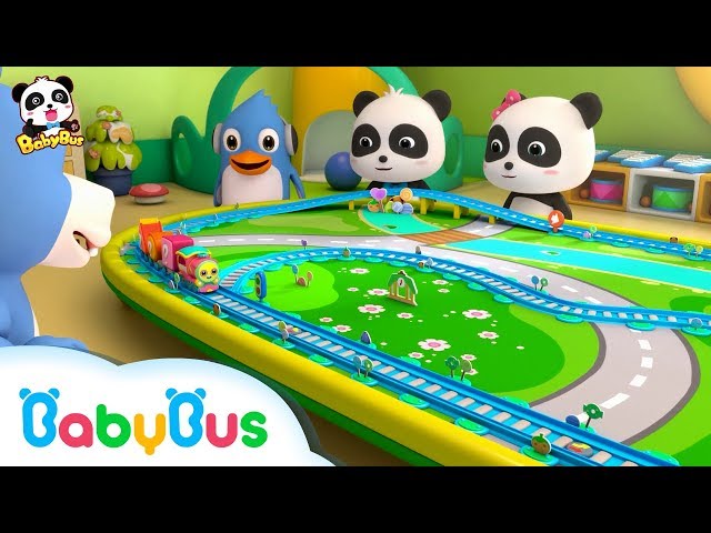 Baby Panda Learns How to Play Toy Train | Color Song | Nursery Rhymes | Kids Songs | BabyBus
