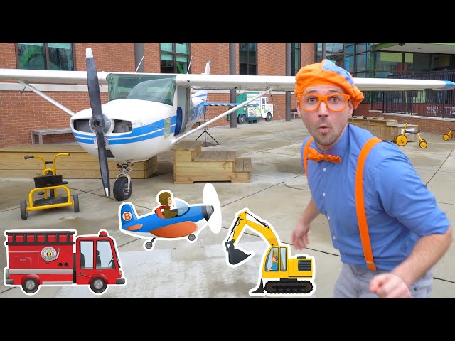 Blippi at the Children's Museum to see Vehicles for Kids | Transportation Song