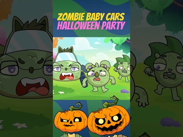 Halloween with Zombie Baby Cars #shorts #babycars #halloween #kidssongs