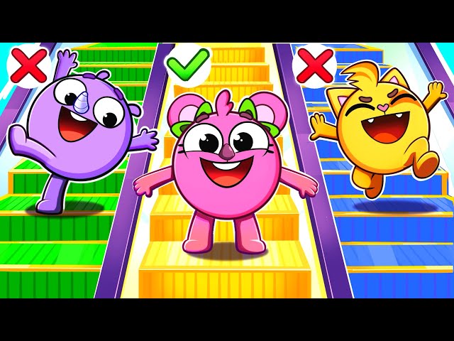 Escalator Safety Song 🌟 Funny Kids Songs 😻🐨🐰🦁 by Baby Zoo Karaoke