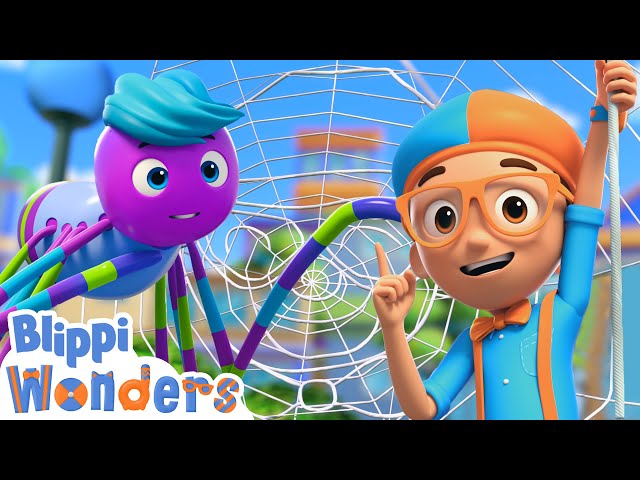 Blippi Wonders - Blippi Learns About Spiderwebs | Educational Cartoons for Kids | Blippi Toys