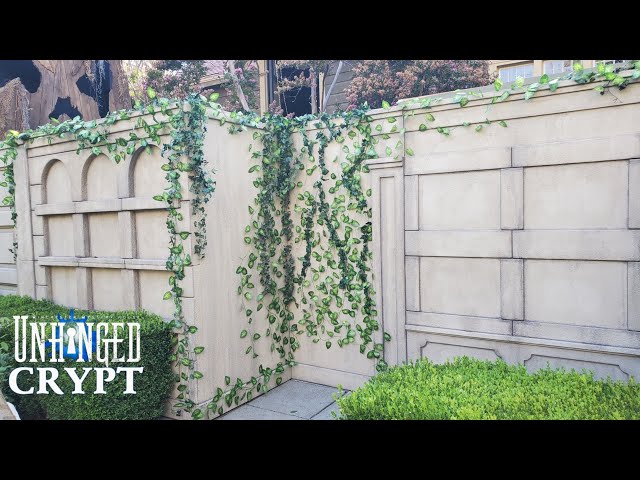 We made a Huge Halloween Graveyard Crypt Wall