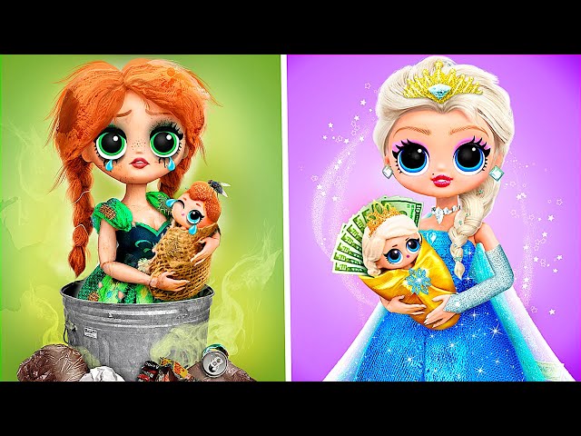 Broke Anna and Rich Elsa / 32 Frozen DIYs for LOL OMG