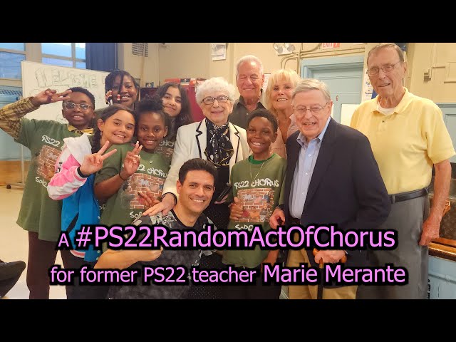 PS22 Chorus Surprises Former PS22 Teacher With A Song By Her Father-In-Law!!