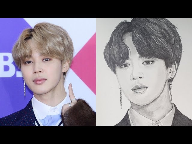 BTS Jimin, pencil drawings. What's the point of perfect visuals?