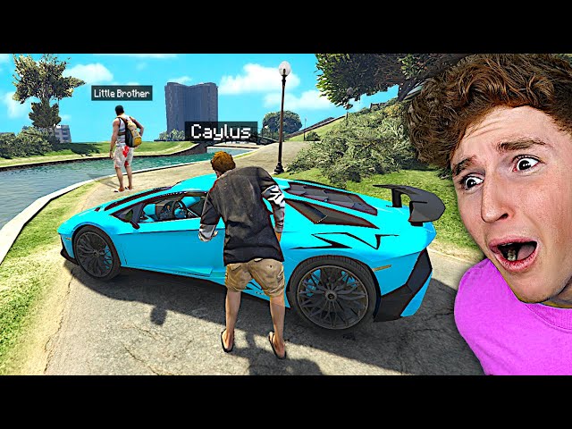 I STOLE My Little Brothers SUPERCAR In GTA 5.. (Five M)
