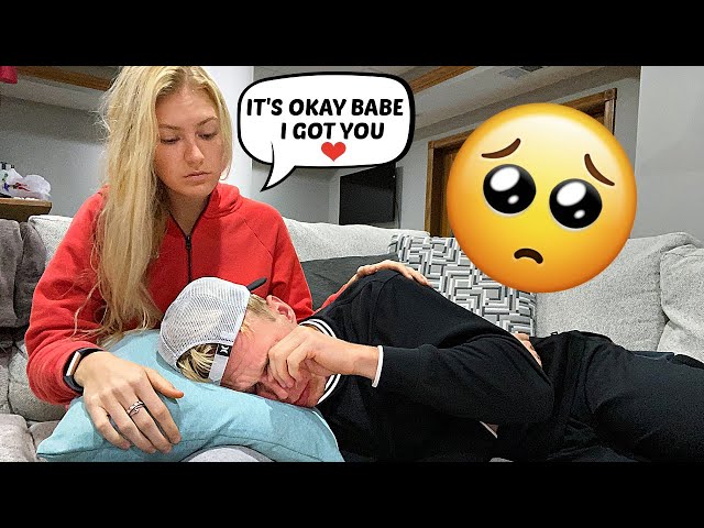 CRYING Then FALLING ASLEEP IN MY GIRLFRIEND'S ARMS! * CUTEST REACTION *