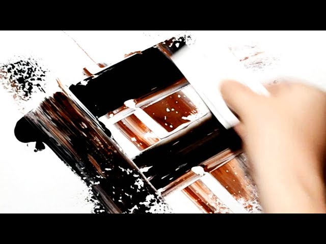 Swiping Acrylic Paint / Easy & Effective / Satisfying Technique / Daily Abstract Painting / Day 012