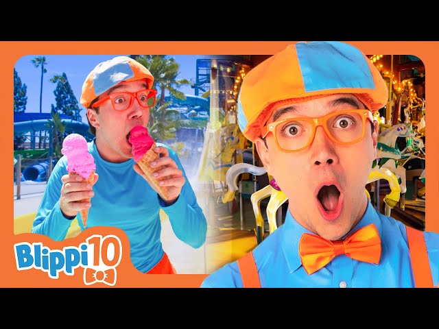 Blippi’s Top 10 Moments: Amusement Parks! | Blippi's Top 10 | Educational Videos for Kids