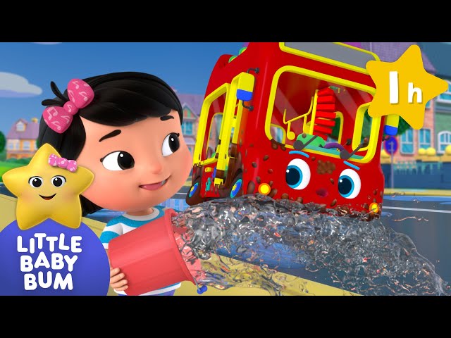 Muddy Puddles Bus Wash Song ⭐ LittleBabyBum Nursery Rhymes - One Hour Baby Songs Mix