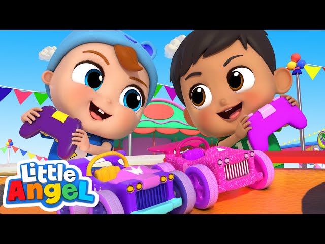 Car Race Competition Song | Little Angel Kids Songs & Nursery Rhymes