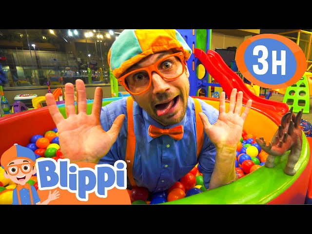 Blippi Visits EVERY Indoor Playground in America! | 3 HOURS OF BLIPPI TOYS!