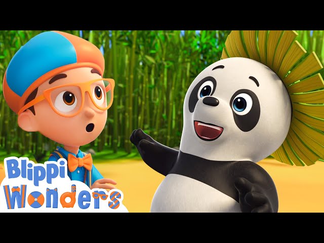 Blippi Wonders - Blippi Meets a Giant Panda! | Cartoons for Kids | Blippi Animated Series