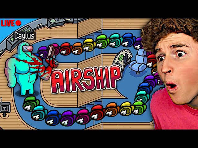 Playing *NEW* AIRSHIP MAP In AMONG US W/ YouTubers!