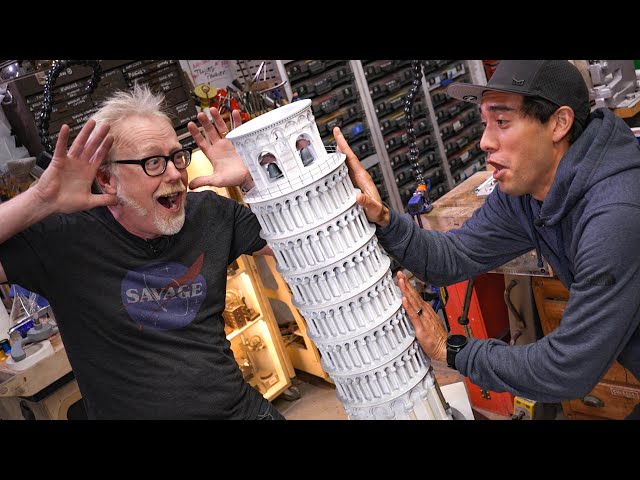 Adam Savage's One Day Builds: Leaning Tower of Pisa Gag (with @ZachKing!)