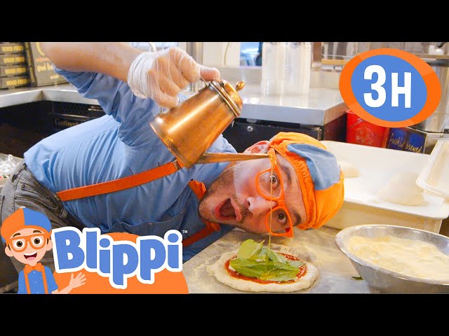 Blippi Learns How to Make Pizza in a Pizzeria! | 3 HOURS OF BLIPPI TOYS!