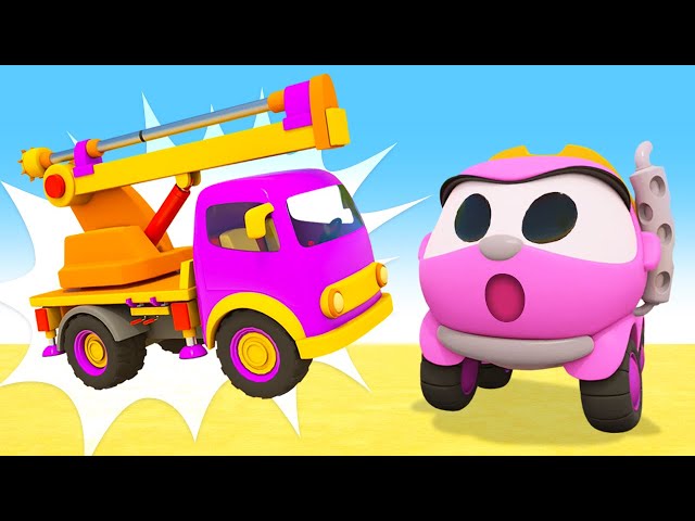 Lea the Truck & cars for kids build a fountain | Leo the Truck & a water drill - Cartoons for kids.