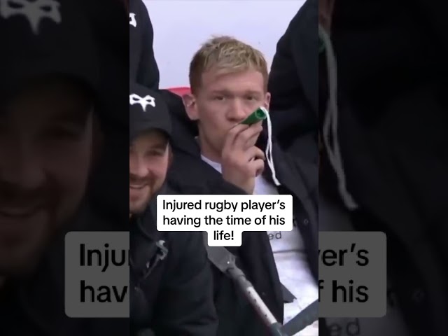 Injured Rugby Player's Having the Time of his Life!