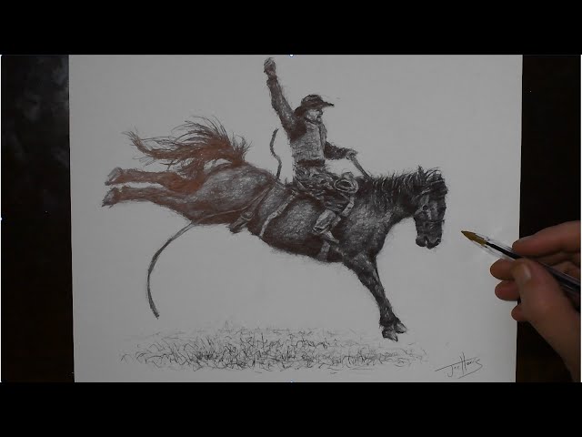 How to Draw a Cowboy | Black Ballpoint Biro Pen