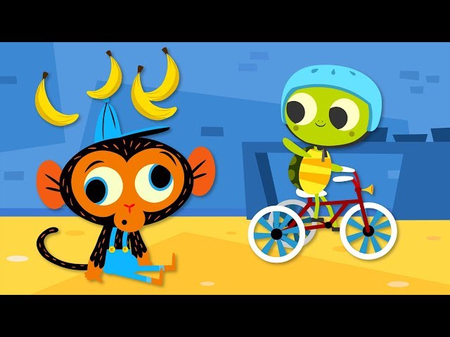 Young Turtle's Wibbly-Wobbly Bicycle | Mr. Monkey, Monkey Mechanic