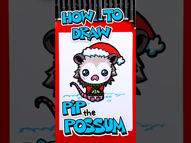 How to draw Pip the Possum! #artforkidshub #howtodraw ❤️💛💙