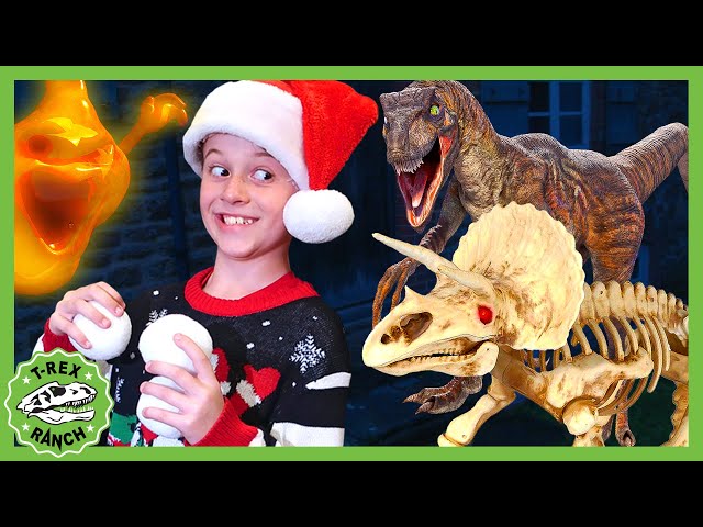 Christmas Haunted House?! Dinosaurs, Ghosts, Skeletons & MORE | T-Rex Ranch Dinosaur Videos for Kids