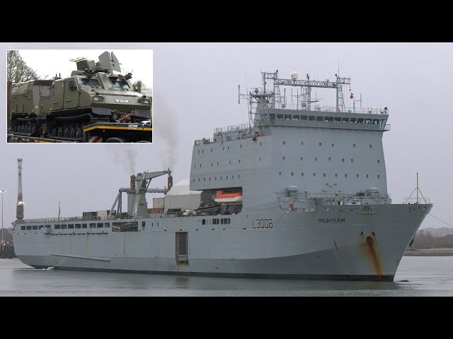 Landing ship and vehicles of the Royal Marines return from NATO Exercise Steadfast Defender ⚓️ 🪖