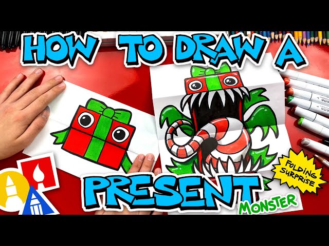 How To Draw A Present Monster Folding Surprise