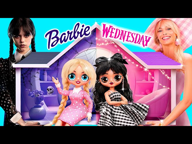 Wednesday & Barbie: Family Swap! 30 LOL OMG DIYs