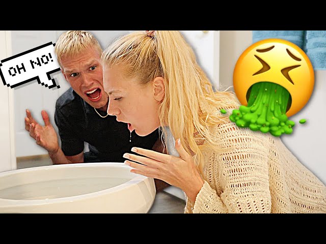 Throwing Up From Food Poisoning Prank On Boyfriend *Cute Reaction*