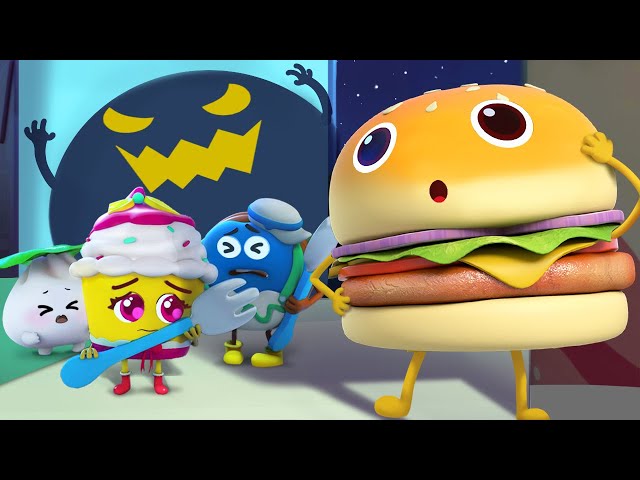 The Strange Sound in the Dark | Donut, Burger | Food Cartoon for Kids | Kids Cartoon | BabyBus