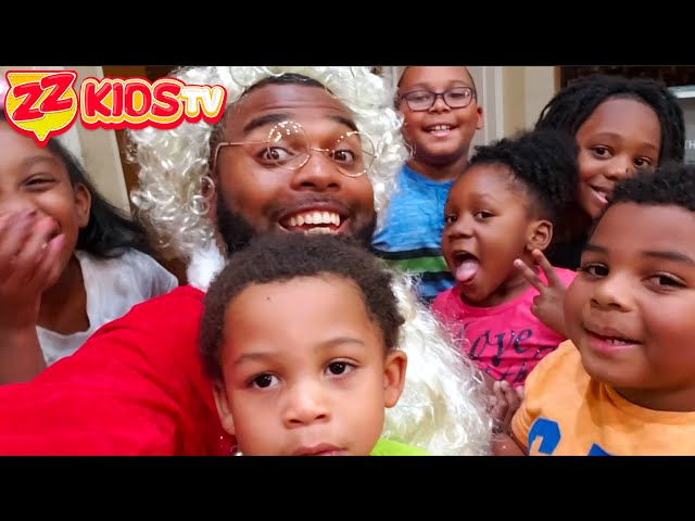 Zontay Family Plays Hide and Seek With Santa Clause!  ZZ Kids TV Christmas Video