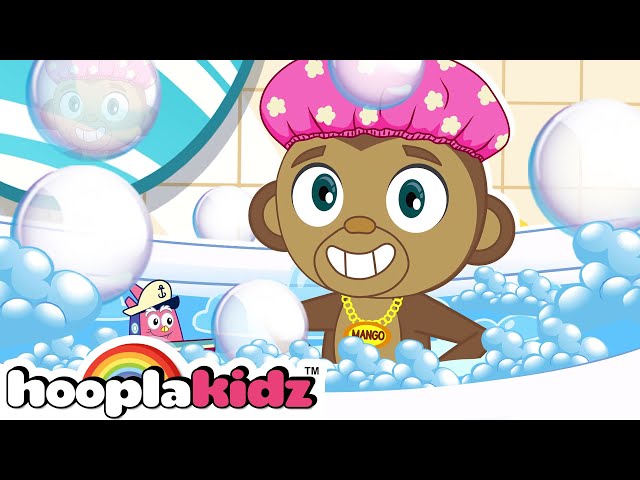 Baby Monkey Fun Bath Song | Sing and Learn Kids Songs | HooplaKidz
