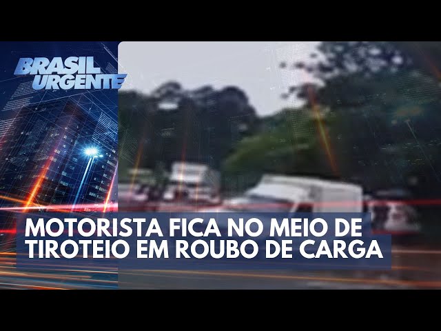 Motorista fica no meio de tiroteio em roubo de carga e perseguição | Brasil Urgente