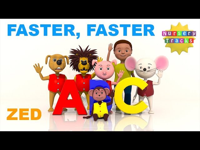 ABC/Alphabet song | Zed version ABC faster & faster | New in 3D | NurseryTracks