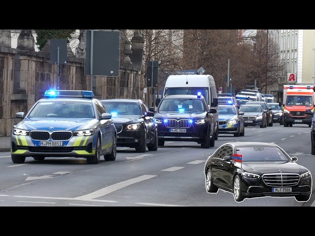 Person upset with VIP motorcade | Police activity during Munich Security Conference 🚓