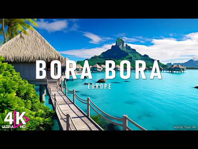 FLYING OVER BORA BORA (4K UHD) - Scenic Relaxation Film With Calming Music - Nature 4K Video