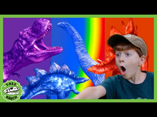 GIANT RAINBOW DINOSAURS and Secret Door! | T-Rex Ranch Dinosaur Videos for Kids