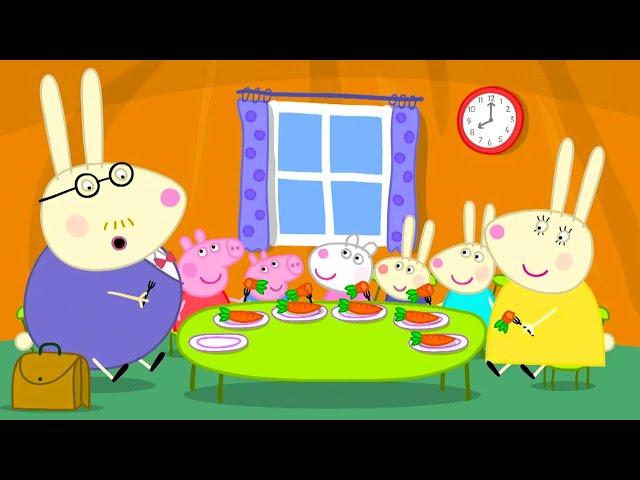 Dinner with the Rabbit Family 🥕 | Peppa Pig Official Full Episodes